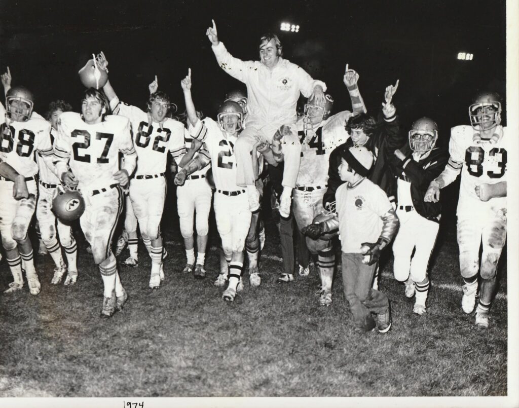 1974 Windham High School football with coach Stan Parrish